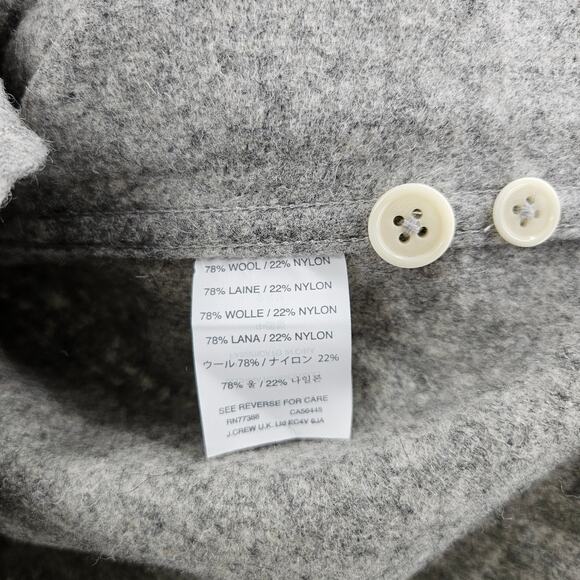 Wallace & Barnes Shirt Jacket Gray Wool Flannel Button Up Pockets Hunting Size M - Picture 4 of 7